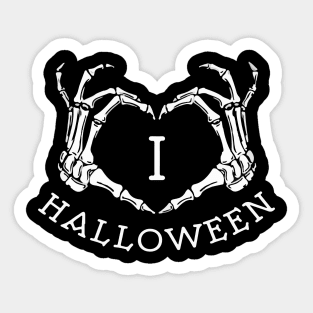 I Love Halloween Skeleton Hands Creepy Bone Gothic Grunge Punk Spooky Halloween Gift Sticker